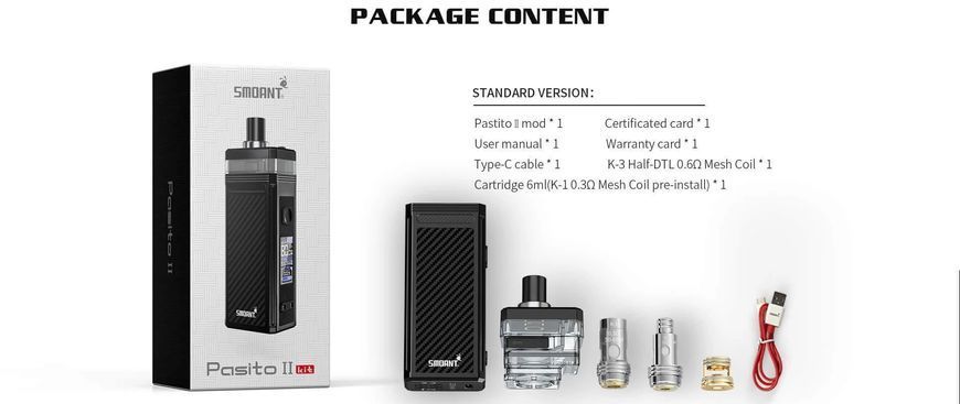 Фото Електронна сигарета Smoant Pasito 2 II Mod 80W Kit 2500mAh Chocolate