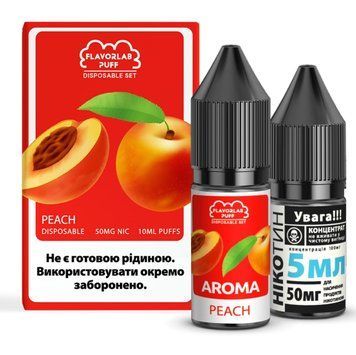 Фото Комплект PUFF SALT 50 мг 10 мл FlavorLab Персик