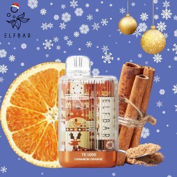 Фото Elf Bar TE5000 Christmas Edition Апельсин з корицею (Cinnamon Orange)