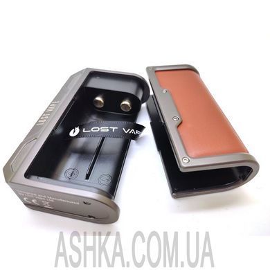 Фото Lost Vape Thelema Quest 200W Box Mod Gun Metal Calf Leather