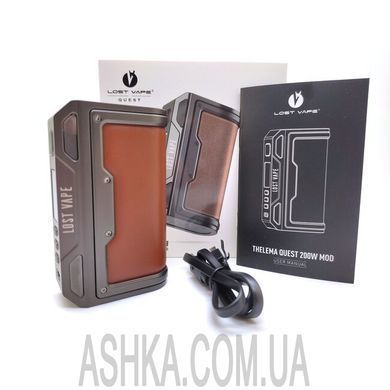 Фото Lost Vape Thelema Quest 200W Box Mod Gun Metal Calf Leather